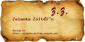 Zelenka Zoltán névjegykártya